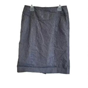 Banana Republic Women's Navy/White Cotton/Poly/Spandex Pinwale Striped Pencil Sk